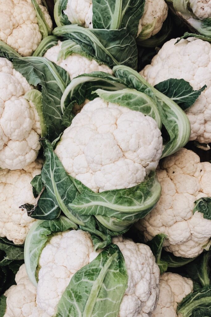 Cauliflower, a brassica thats good to plant with parsley